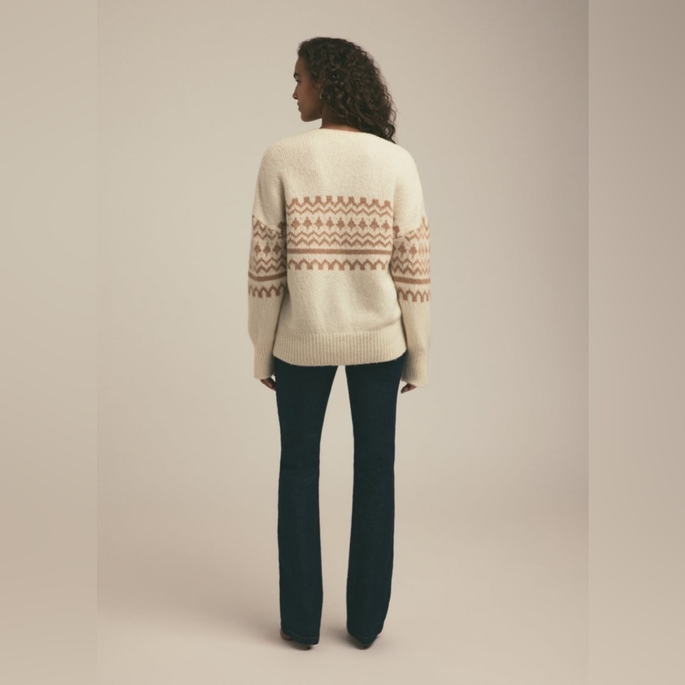 NWT Favorite Daughter Winter William Fair Isle Cashmere Wool Sweater XS - Picture 4 of 7